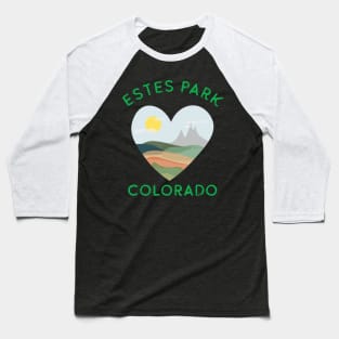 Estes Park Colorado Heart Mountains and Sun Baseball T-Shirt